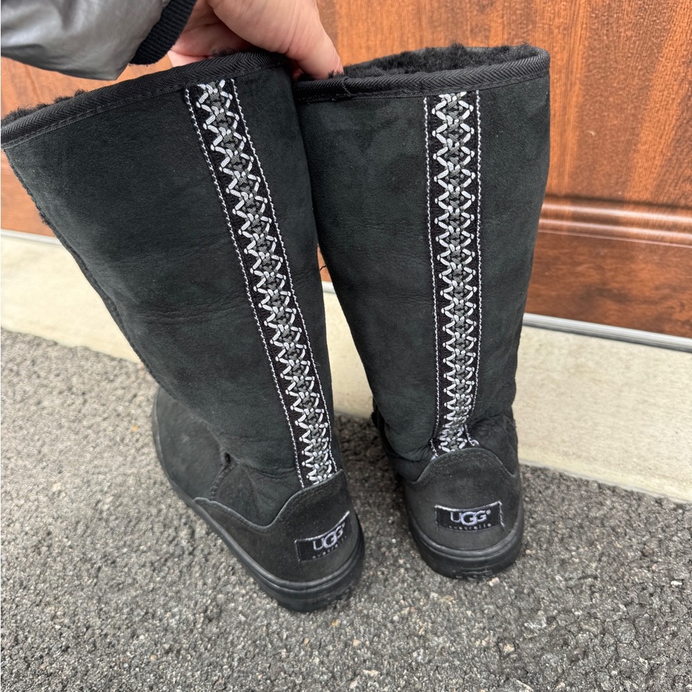 UGG Women's Black Boots with Metallic Accents